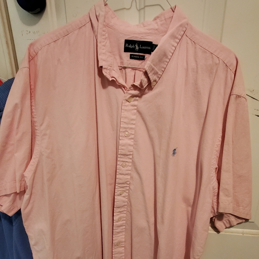Polo pink short sleeve button up